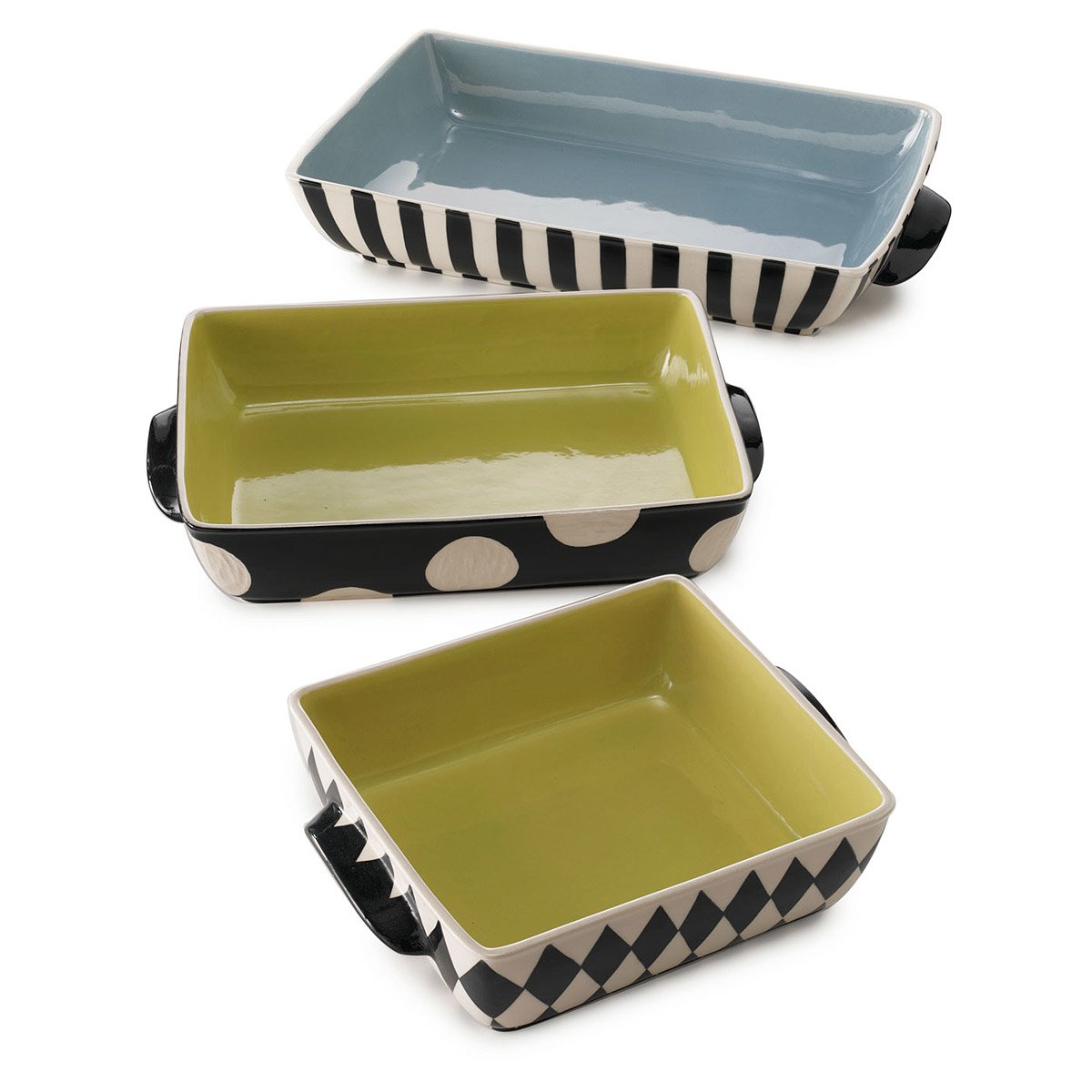 Handmade Casserole Dishes | Black And White Ceramic Dishes With Graphic