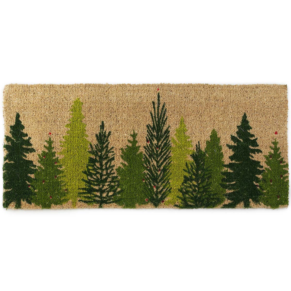 Evergreens Coir Mat Entrance, Home Decor, Holiday Decoration, Winter