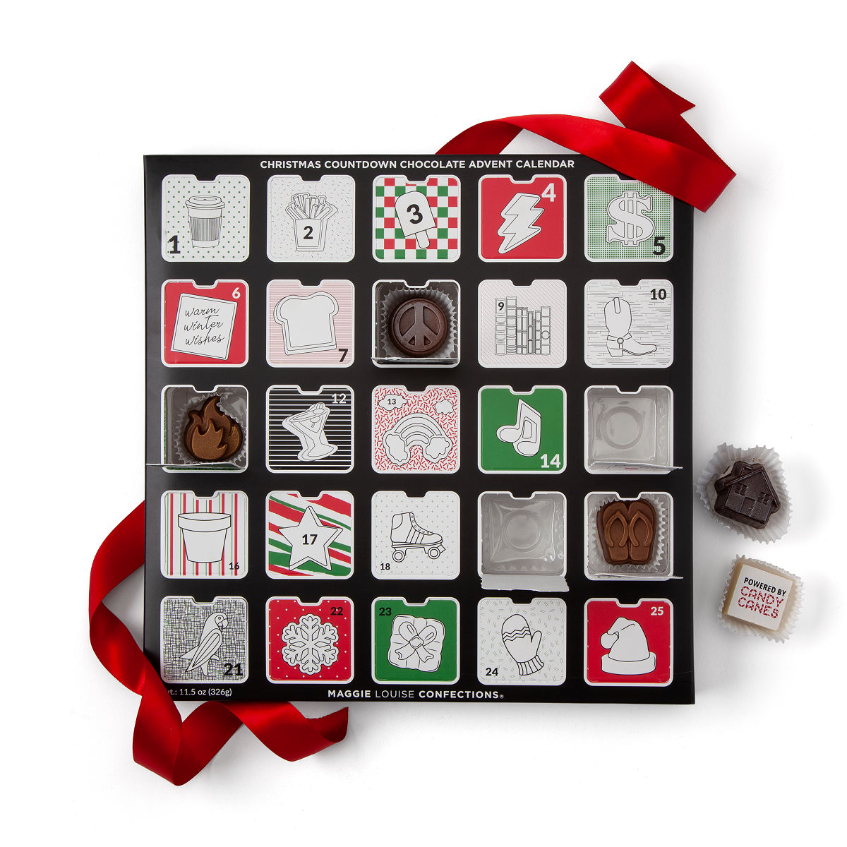 Edible Artwork Chocolate Advent Calendar Holiday Gifts, Christmas