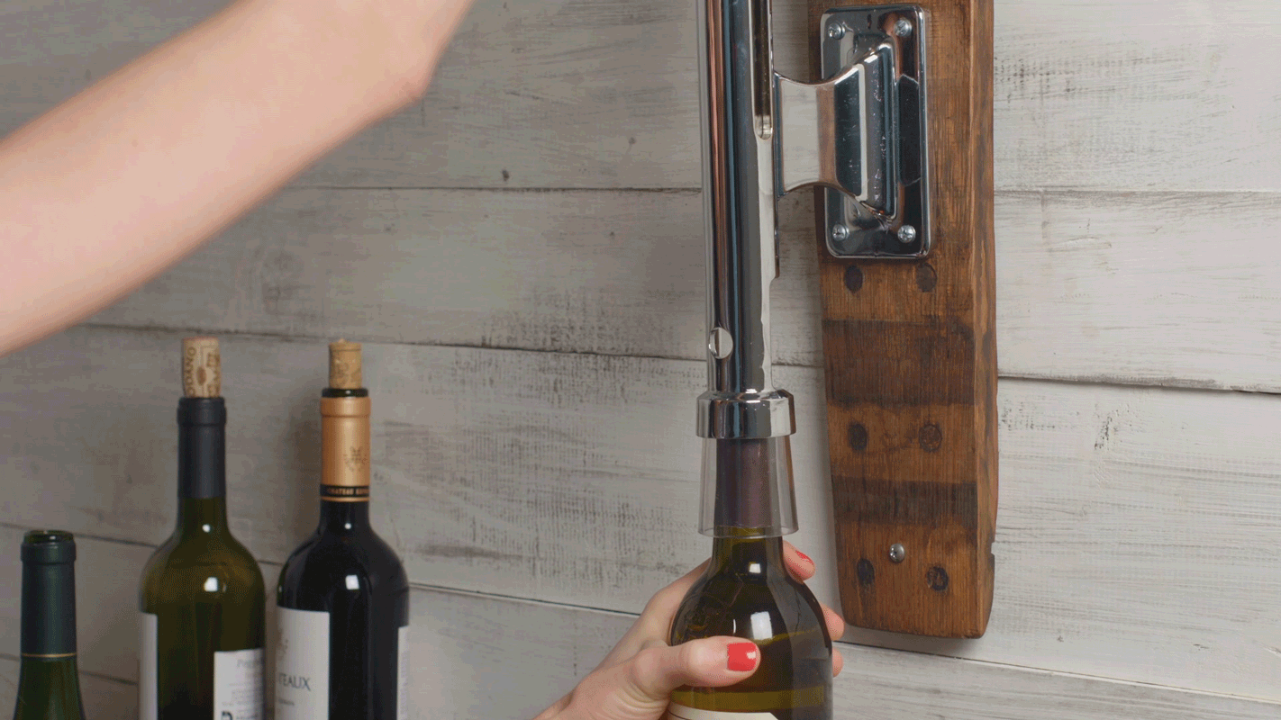 Wall-Mounted Wine Openers : Wine Barrel One-Pull Bottle Opener