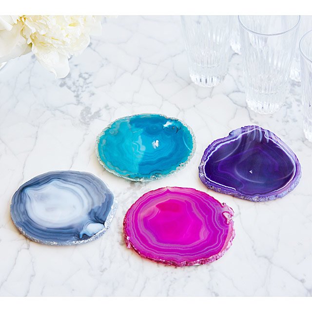 Agate Coasters - Set of 4 | RabLabs, Agate Gift | UncommonGoods