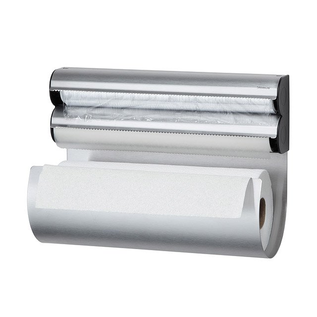 paper towel foil and plastic wrap dispenser