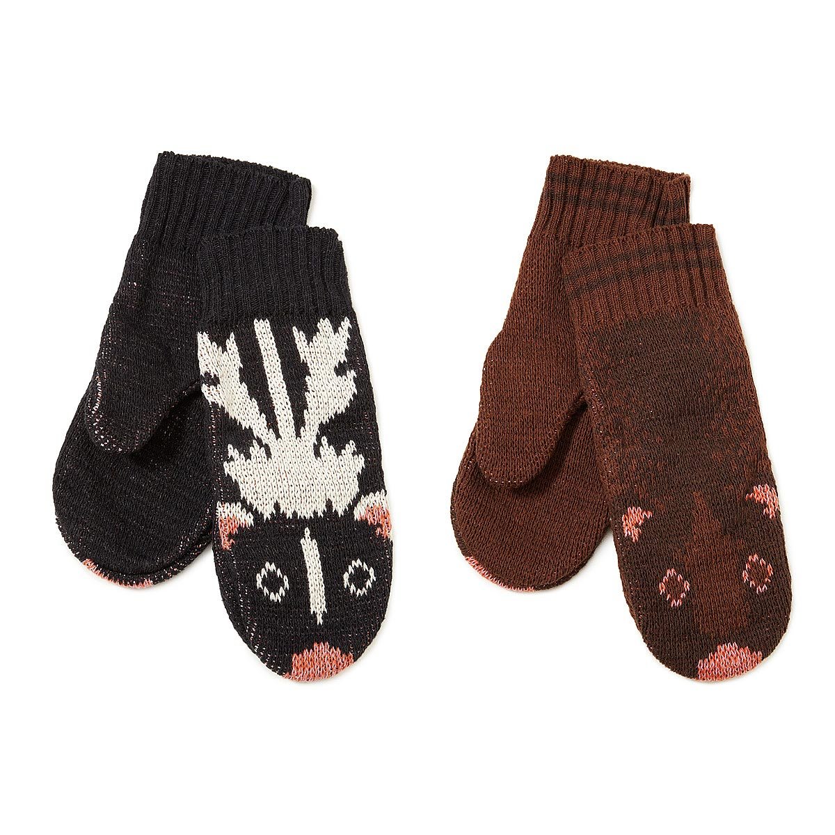 Recycled Cotton Animal Mittens - Skunk and Mink | Winter gloves, hand ...
