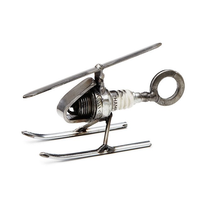 Download Spark Plug Helicopter Paperweight | recycled art, sculpture, helicopter paperweight | UncommonGoods