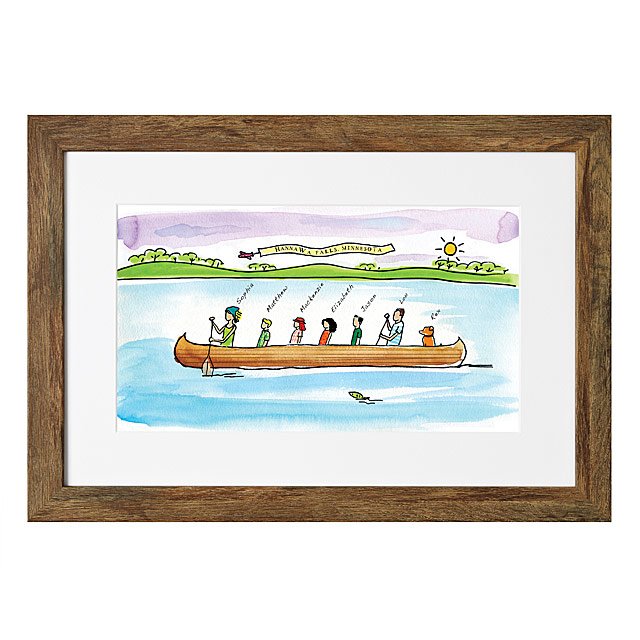 Personalized Family Canoe Art