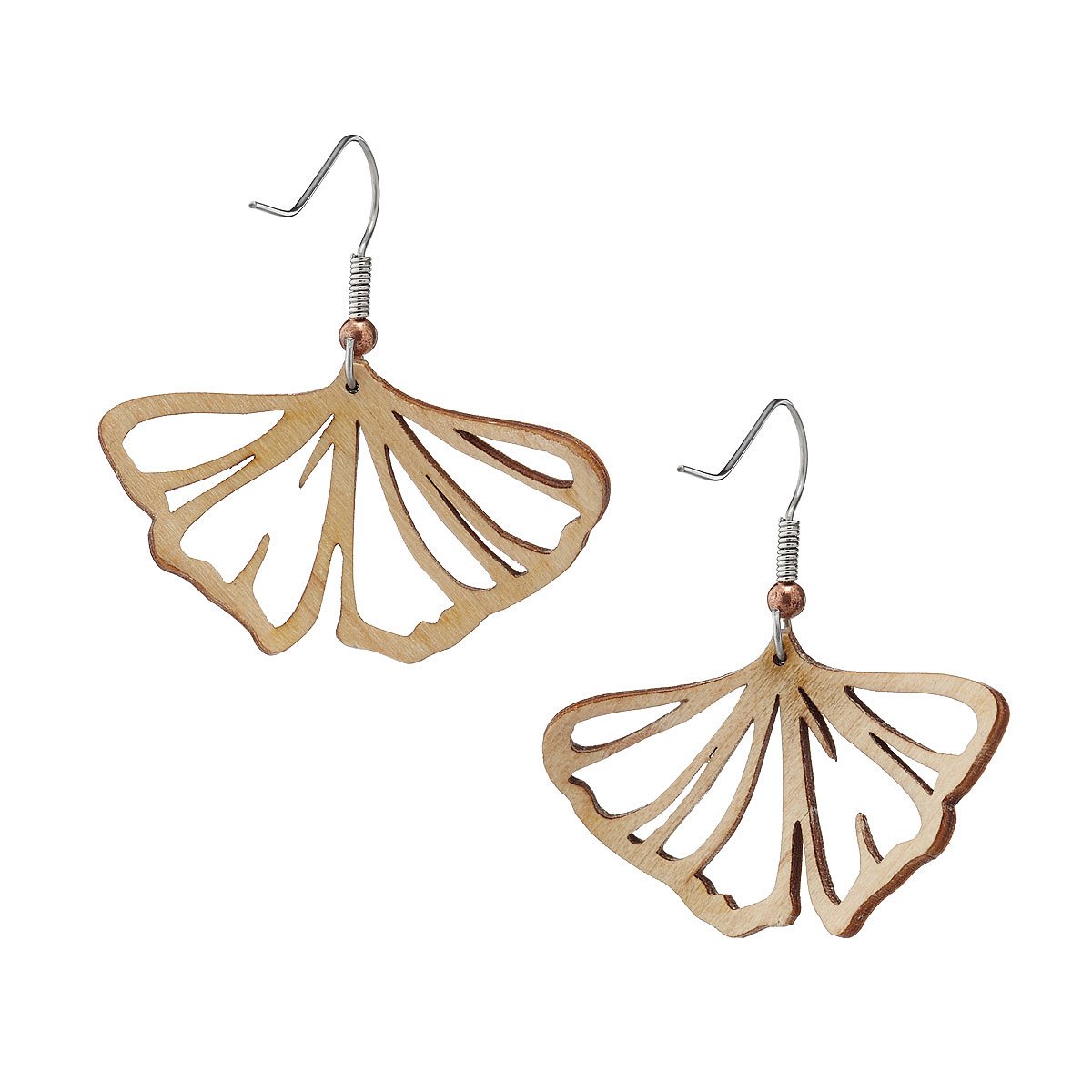 Gingko Leaf Earring - Aspen Wood | laser cut jewelry | UncommonGoods