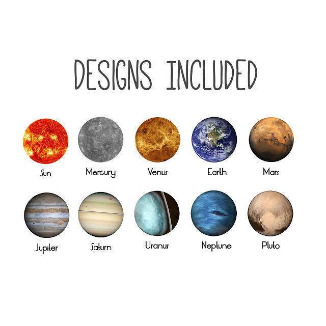 Solar System Bubble Bib Necklace Space Jewelry Planets