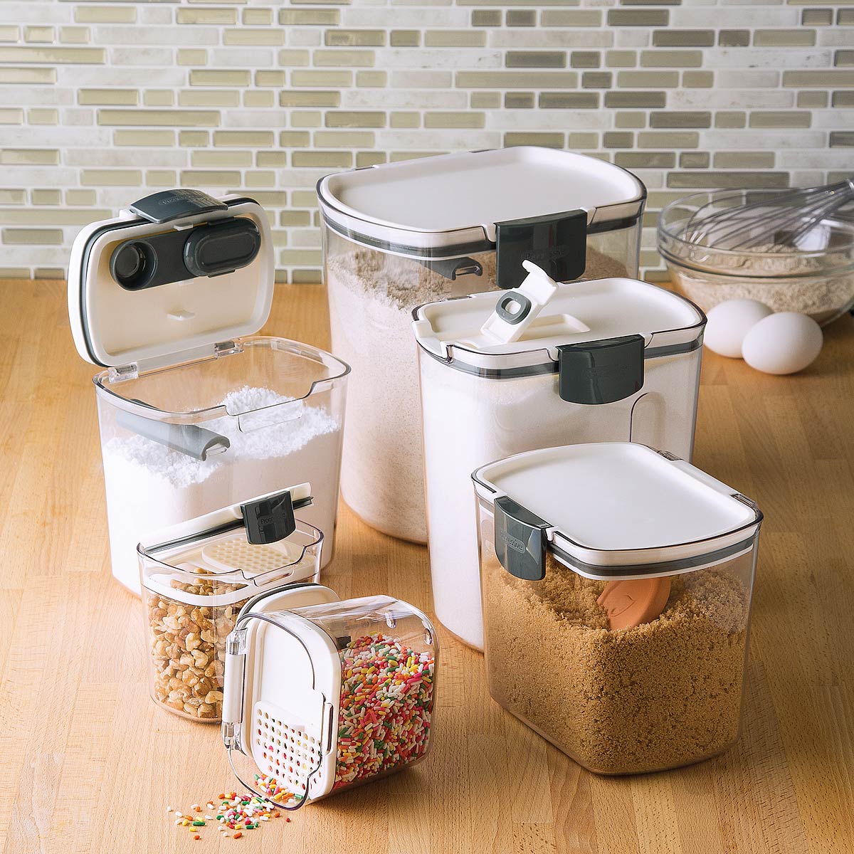 Airtight Food Storage Containers Set Of 6 Kitchen Pantry Containers 