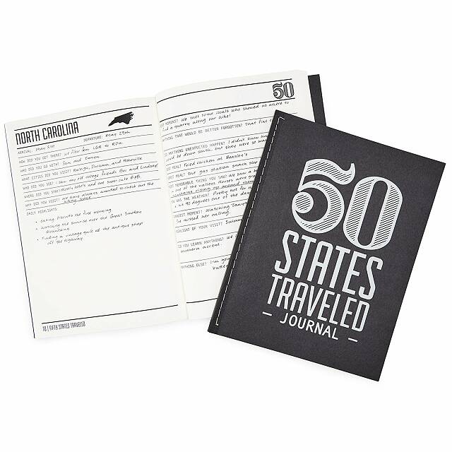 50 States Traveled Journal Cross Country Road Trip Travel Diary Uncommon Goods