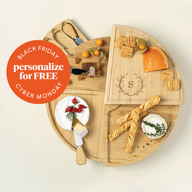 Personalized Large Compact Swivel Cheese Board