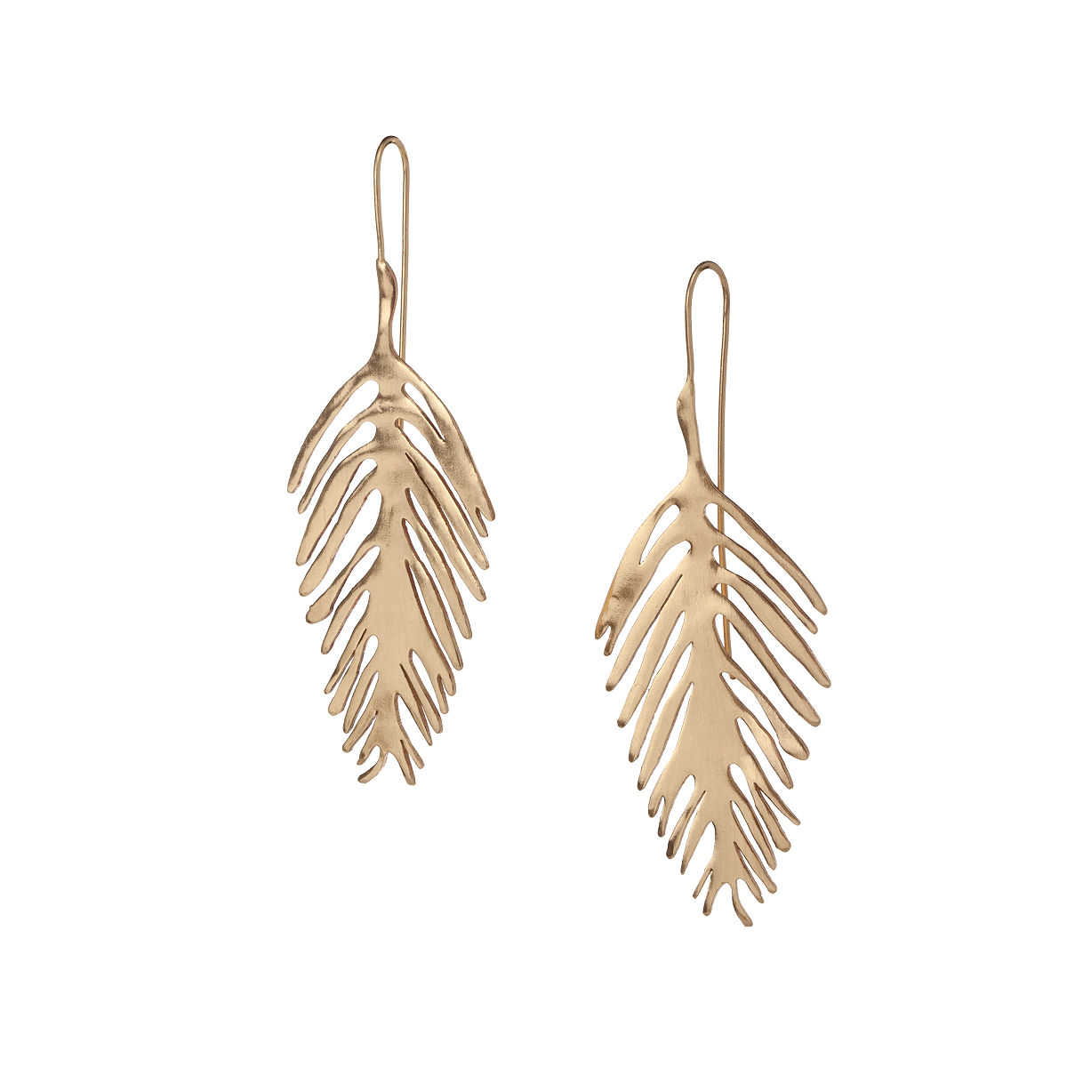 Aphrodite Brass Leaf Earrings | Handmade Palm Leaf Earrings | UncommonGoods