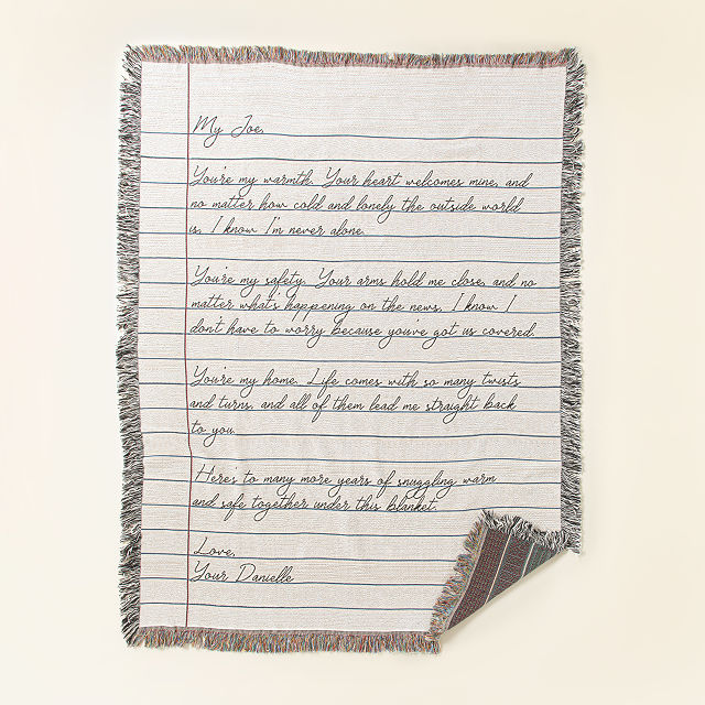 Personalized Hand-Written Letter Blanket