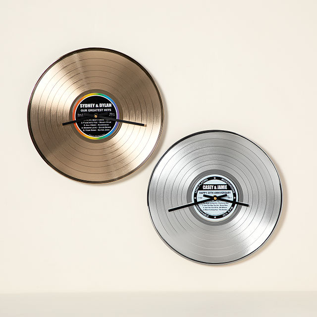 Personalized Metallic LP Clock