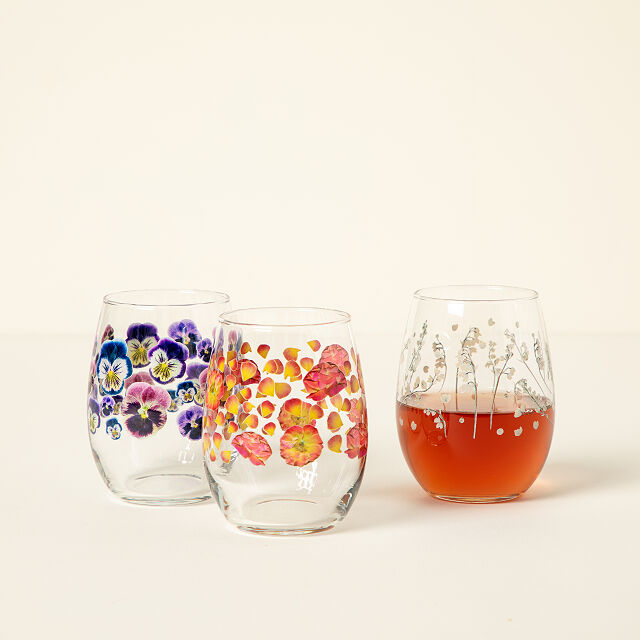 Birth Month Flower Printed Glass