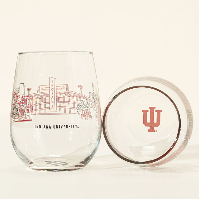 College Cityscape Wine Glasses - Set of 2