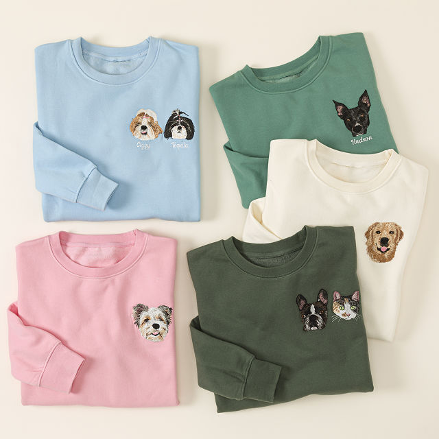 Custom Pet Embroidered Sweatshirt