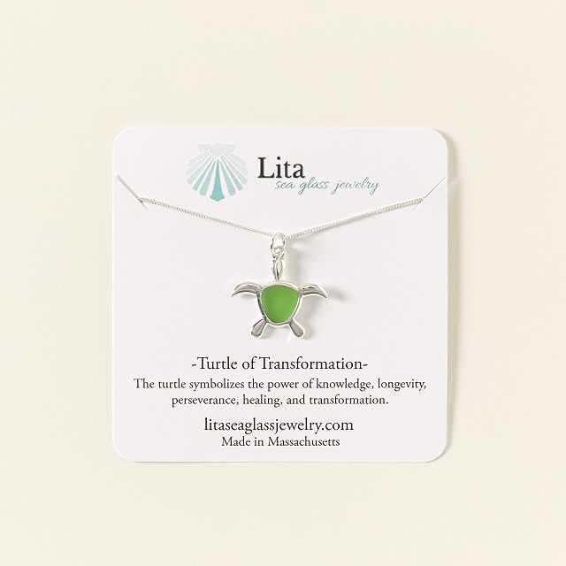 Turtle of Transformation Sea Glass Necklace