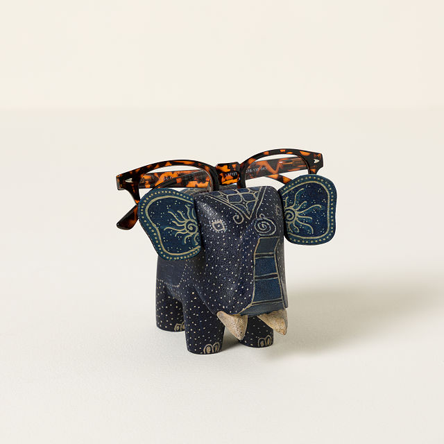 Hand Painted Elephant Eyeglass Holder