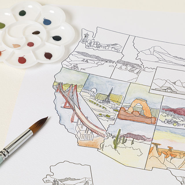 Track Your Travels DIY Watercolor Map