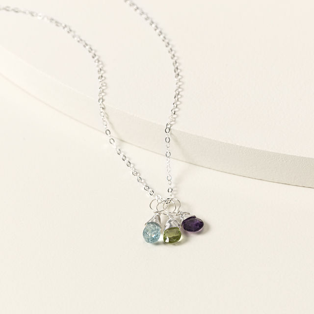 Personalized Birthstone Charm Necklace
