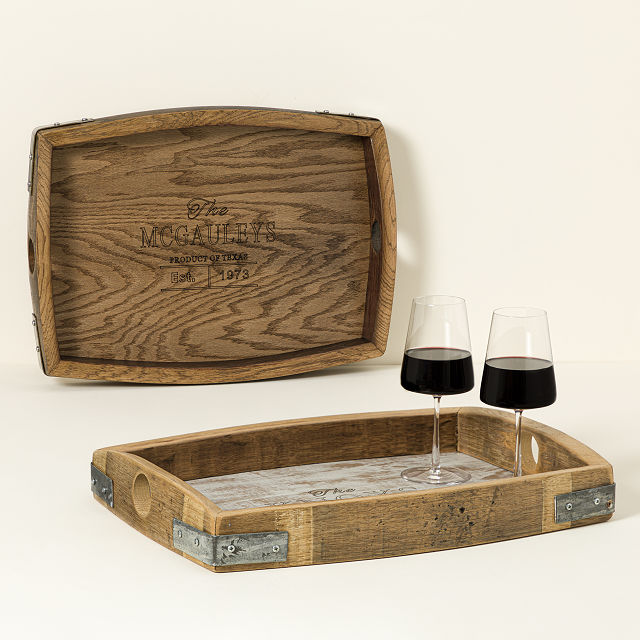 Personalized Wine Barrel Stave Serving Tray