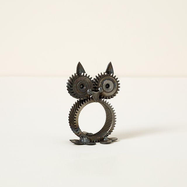 Repurposed Gear Owl Desk Sculpture
