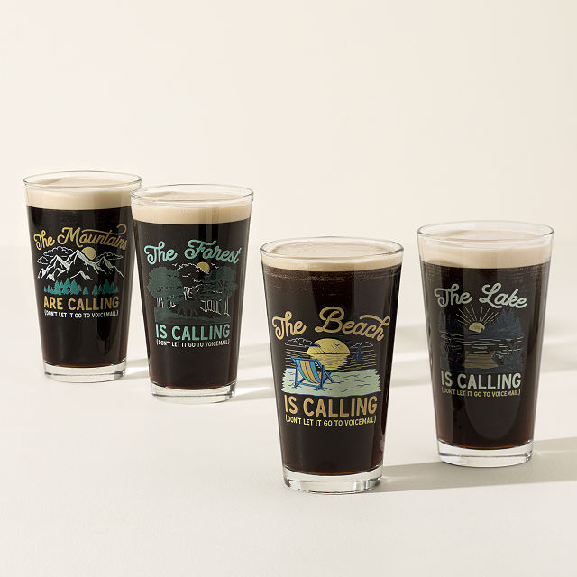 The Outdoors Are Calling Pint Glasses