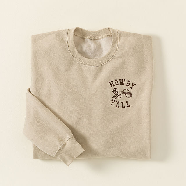 Howdy Y'All Embroidered Sweatshirt