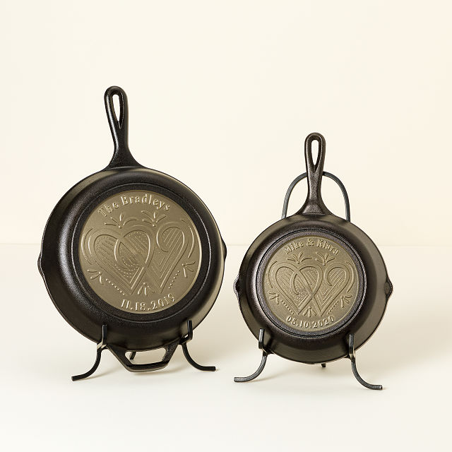 Personalized Loving Hearts Cast Iron Pan