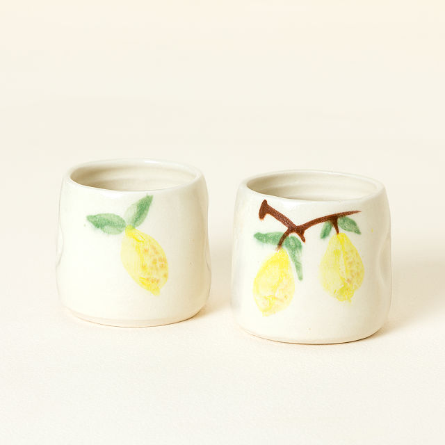 Handmade Ceramic Limoncello Cups - Set of 2