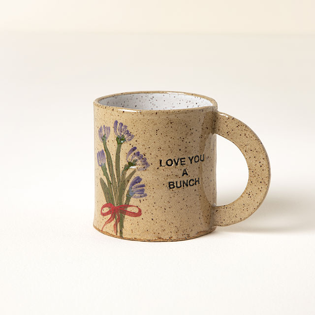 Love You a Bunch Pressed Flower Mug