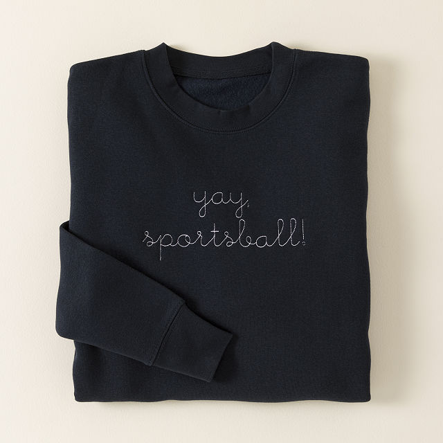 Yay, Sportsball Embroidered Sweatshirt