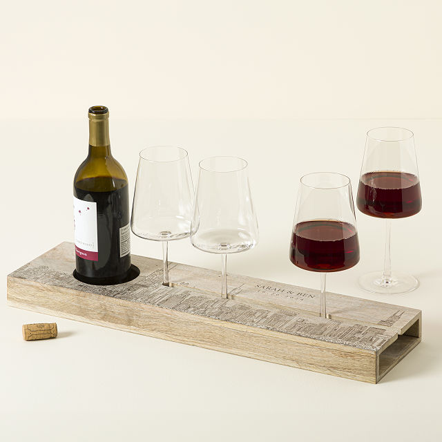 Personalized City Skyline Wine Serving Tray