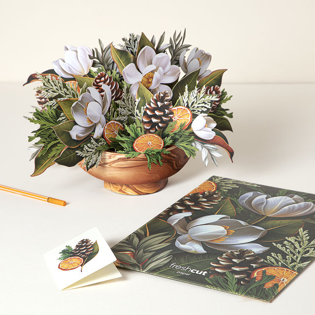 Winter Magnolia Pop-Up Greeting Card