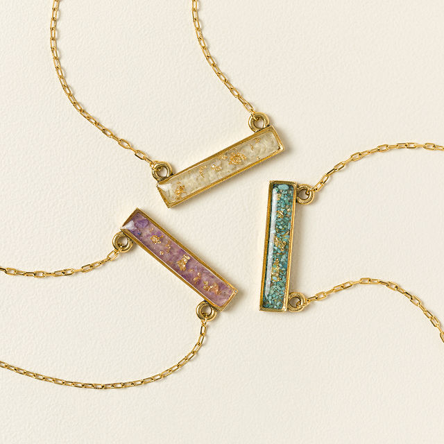 Flecks of Gold Birthstone Necklace​