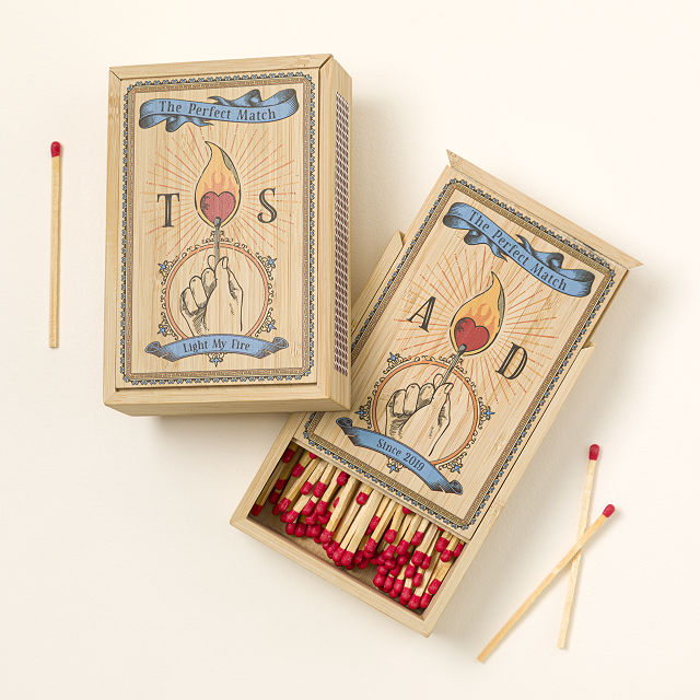 The Perfect Match Personalized Wood Matchbox