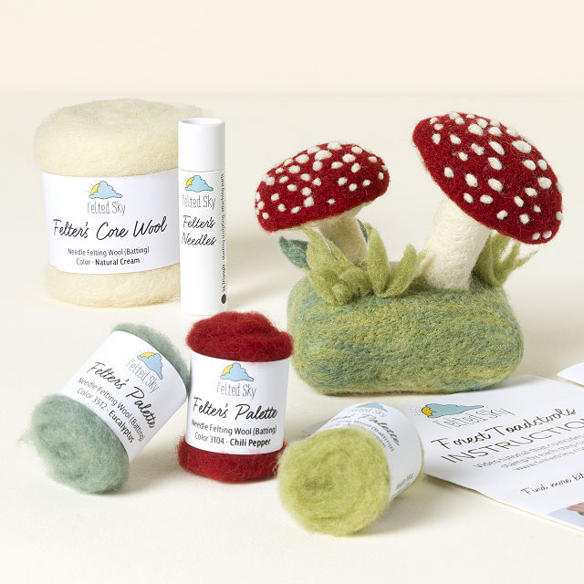 DIY Forest Toadstools Needle Felting Kit