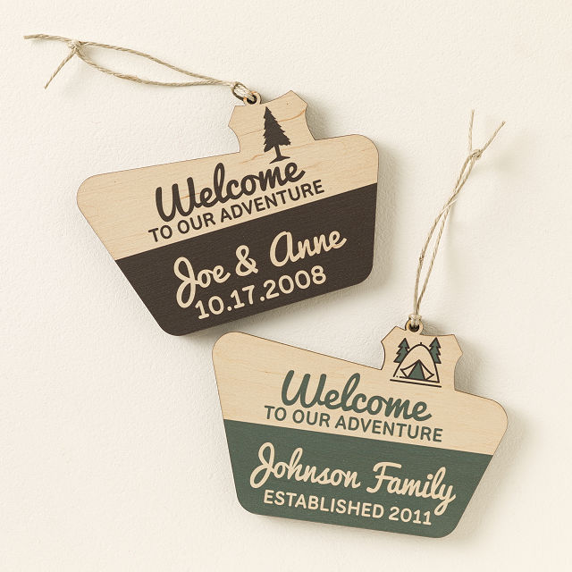 Personalized Adventure Sign Ornament